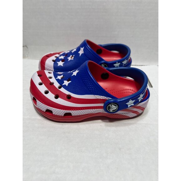 CROCS classic American Flag clog shoe boys child size C 10 - Picture 1 of 8